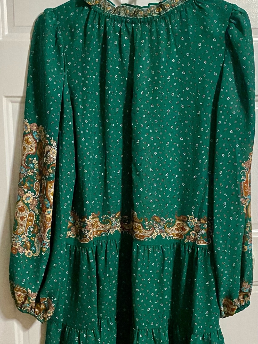 Max Studio Emerald Green Paisley Tunic Dress - Picture 2 of 3